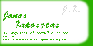 janos kaposztas business card